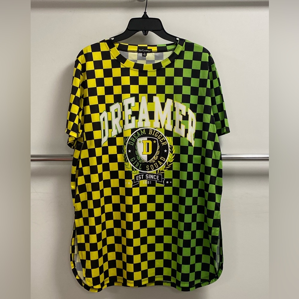 Plus Size DREAMER Mesh Baseball Short Sleeve Tee